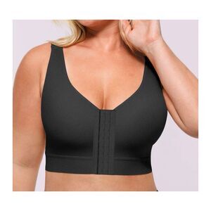 Shapellx black unlined wireless front clasp bra size medium NWOT